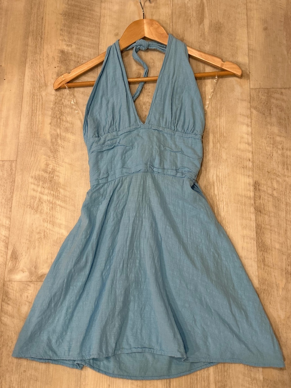Light Blue Halter Mini Dress by Blanco by Nature